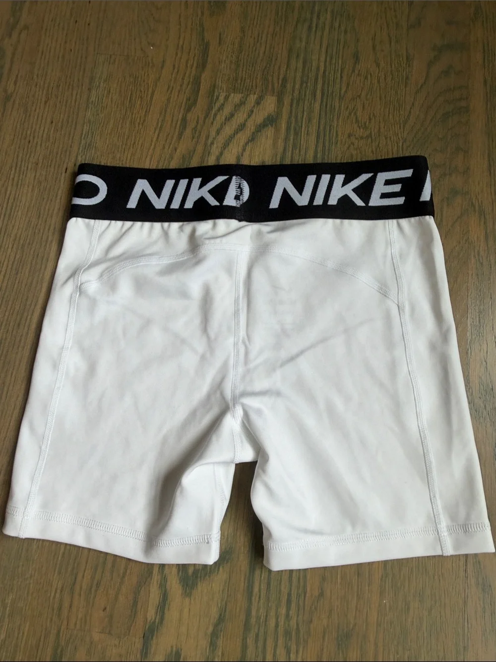 NWOT Nike White Pro Compression Shorts with Black Branded Waistband